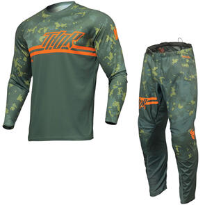 THOR MX 2025 YOUTH SECTOR JERSEY AND PANTS DIGI GREEN CAMO