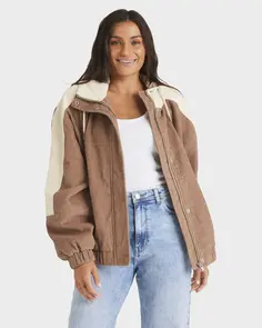 ROXY DUO CORD JACKET PORTABELLA