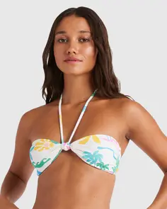 ROXY SURFARI BANDEAU BIKINI TOP EGRET SURFARI
