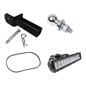 WHITES UTV BUNDLE CONTAINS, MIRROR, LIGHT BAR, TOWBALL & HITCH