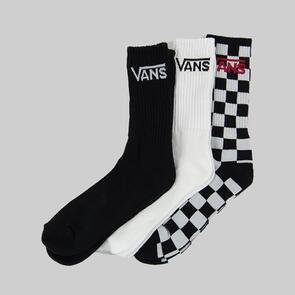 VANS CLASSIC CHECK CREW SOCKS BLACK WHITE