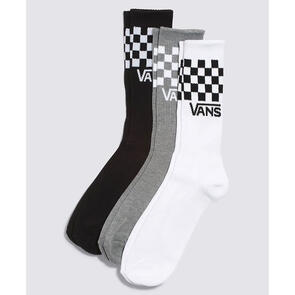 VANS CLASSIC CHECK CREW SOCKS BLACK WHITE