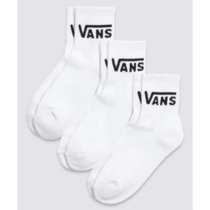 VANS KIDS CLASSIC HALF CREW SOCKS WHITE 3 PACK