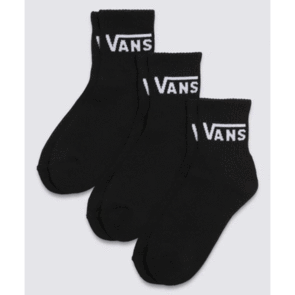 VANS KIDS CLASSIC HALF CREW SOCKS BLACK 3 PACK