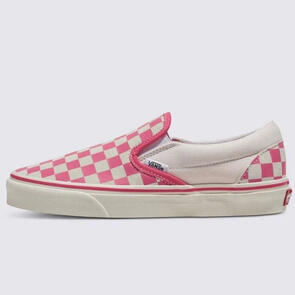 VANS CLASSIC SLIP ON CHECKERBOARD PINK/TRUE WHITE