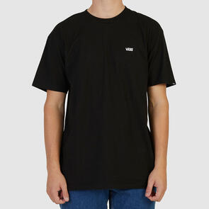 VANS LEFT CHEST LOGO TEE BLACK WHITE