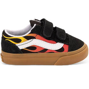 VANS OLD SKOOL V FLAME BLACK/GUM