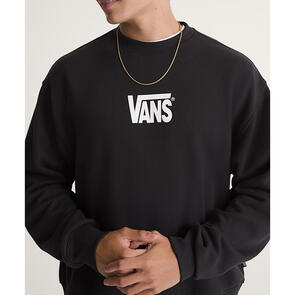 VANS STRETCH LOGO CREW BLACK WHITE