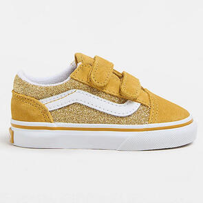 VANS TODDLERS OLD SKOOL V GLITTER CHAMPAGNE GOLD