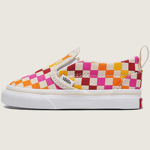 VANS TODDLERS SLIP-ON V RETRO RAINBOW CHECKERBOARD