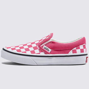 VANS YOUTH CLASSIC SLIP-ON COLOR THEORY CHECKERBOARD HONEYSUCKLE