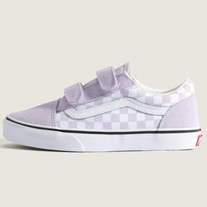 VANS YOUTH OLD SKOOL V COLOR THEORY CHECKERBOARD LILAC MIST