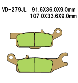 VESRAH VD279JL SINTERED METAL DISC PADS VESRAH. ALT: AX35445 3B4-W0046-00