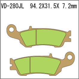 VESRAH VD280JL SINTERED METAL DISC PADS VESRAH. ALT: SD280 AX35450