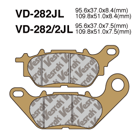 VESRAH VD282JL SINTERED METAL DISC PADS VESRAH. ALT: SD282