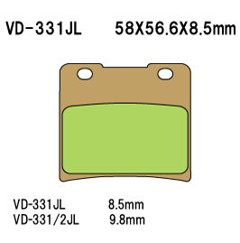 VESRAH VD331JL SINTERED METAL DISC PADS VESRAH. ALT: SD331 AX35103