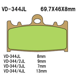 VESRAH VD344/2JL SINTERED METAL DISC PADS VESRAH