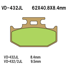 VESRAH VD430JL SINTERED METAL DISC PADS VESRAH. ALT: SD430 AX35141