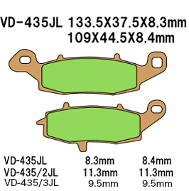 VESRAH VD435JL SINTERED METAL DISC PADS VESRAH. ALT: SD435 AX35231