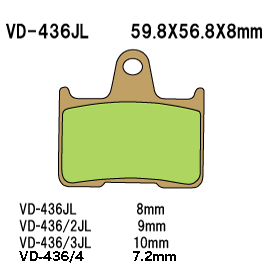 VESRAH VD436/2JL SINTERED METAL DISC PADS VESRAH