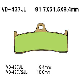 VESRAH VD437JL SINTERED METAL DISC PADS VESRAH