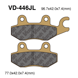 VESRAH VD446JL SINTERED METAL DISC PADS (EX250/400 18-19) VESRAH. ALT: SD446