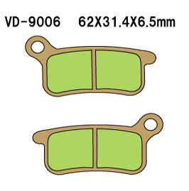 VESRAH VD9006JL SINTERED METAL DISC PADS VESRAH. ALT: SD9006 AX35357