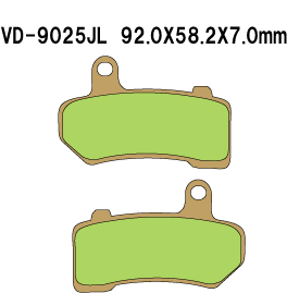 VESRAH VD9025JL SINTERED METAL DISC PADS VESRAH. ALT: SD9025 AX35409