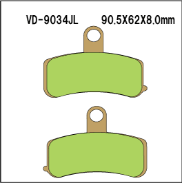 VESRAH VD9034JL SINTERED METAL DISC PADS VESRAH. ALT: SD9034 AX35457