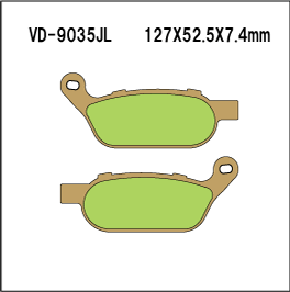 VESRAH VD9035JL SINTERED METAL DISC PADS VESRAH. ALT: AX35458