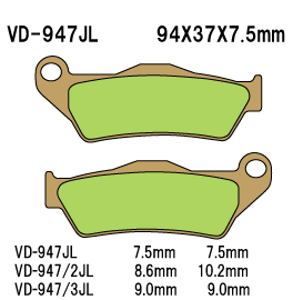 VESRAH VD947/2JL SINTERED METAL DISC PADS VESRAH