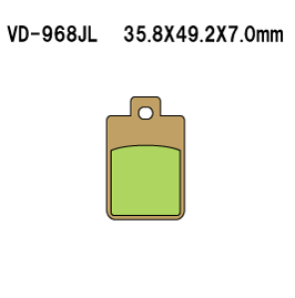 VESRAH VD968JL SINTERED METAL DISC PADS VESRAH. SUPERSEDED FROM VD968SJL