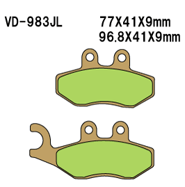 VESRAH VD983JL SINTERED METAL DISC PADS VESRAH. SUPERSEDED FROM VD983SJL