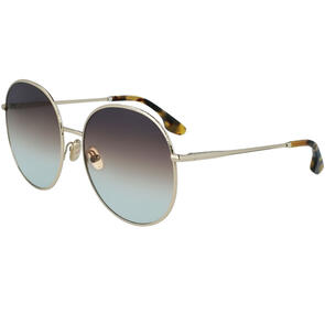 VICTORIA BECKHAM SUNGLASSES VB224S/59/GOLD-GREY BROWN AQUA