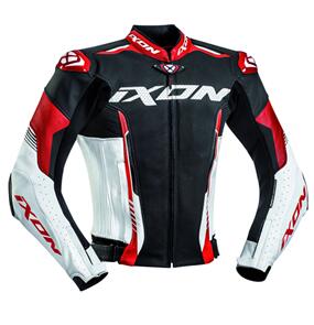 IXON VORTEX 2 LEATHER JKT BLK/WHT/RED