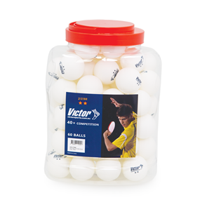 VICTOR TABLE TENNIS BALLS BUCKET WHITE (5 DOZ)