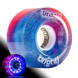 CRAZY SKATES 62MM BRIGHTS BLUE LED LIGHT UP ROLLER SKATE WHEELS (SINGLE WHEEL)