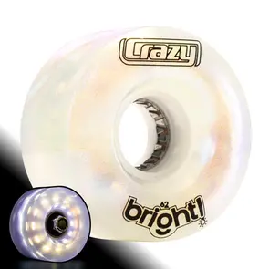 CRAZY SKATES 62MM BRIGHTS NEO LED LIGHT UP ROLLER SKATE WHEELS (SINGLE WHEEL)