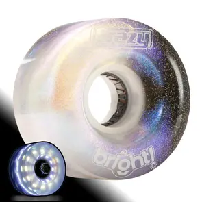 CRAZY SKATES 62MM BRIGHTS NEO BLACK LED LIGHT UP ROLLER SKATE WHEELS (SINGLE WHEEL)