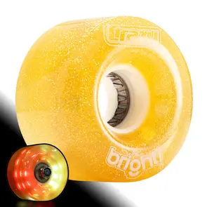 CRAZY SKATES 62MM BRIGHTS ORANGE LED LIGHT UP ROLLER SKATE WHEELS (SINGLE WHEEL)
