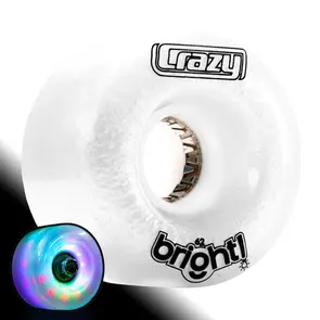 CRAZY SKATES 62MM BRIGHTS PEARL LED LIGHT UP ROLLER SKATE WHEELS (SINGLE WHEEL)