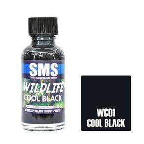 SMS AIR BRUSH PAINT 30ML COOL BLACK ACRYLIC LACQUER SCALE MODELLERS SUPPLY