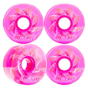 CRAZY SKATES 65MM WHEEL CANDY STRAWBERRY PINK OUTDOOR ROLLER SKATE WHEELS  (SET OF 4)