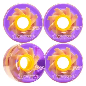 CRAZY SKATES 65MM WHEEL CANDY TAFFY OUTDOOR ROLLER SKATE WHEELS (SET OF 4)