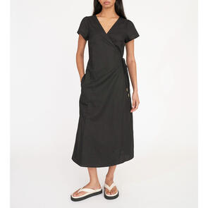 HUFFER LILLY WRAP DRESS BLACK