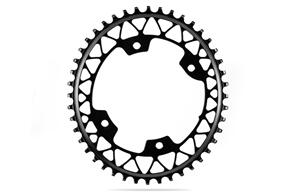 ABSOLUTE BLACK OVAL PREMIUM SHIMANO GRAVEL R9100/9000/8000/6800 1X 110BCD 4 HOLE NW CHAINRING BLACK