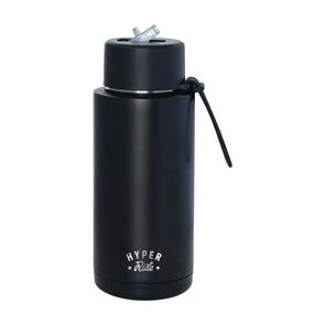 HYPER RIDE BLACK TRIPLE WALL VACUUM INSULATED CERAMIC STAINLESS WATER BOTTLE 30OZ (1L)