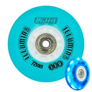 CRAZY SKATES 80MM ILLUMIN8 BLUE LED LIGHT-UP INLINE WHEELS