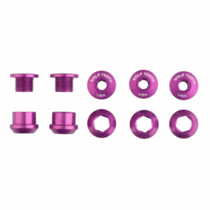 WOLF TOOTH CHAINRING BOLTS+NUTS - 5 PCS - ULTRAVIOLET PURPLE - 6MM