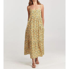 CHARLIE HOLIDAY ISABELLA MAXI DRESS FOREST PAISLEY